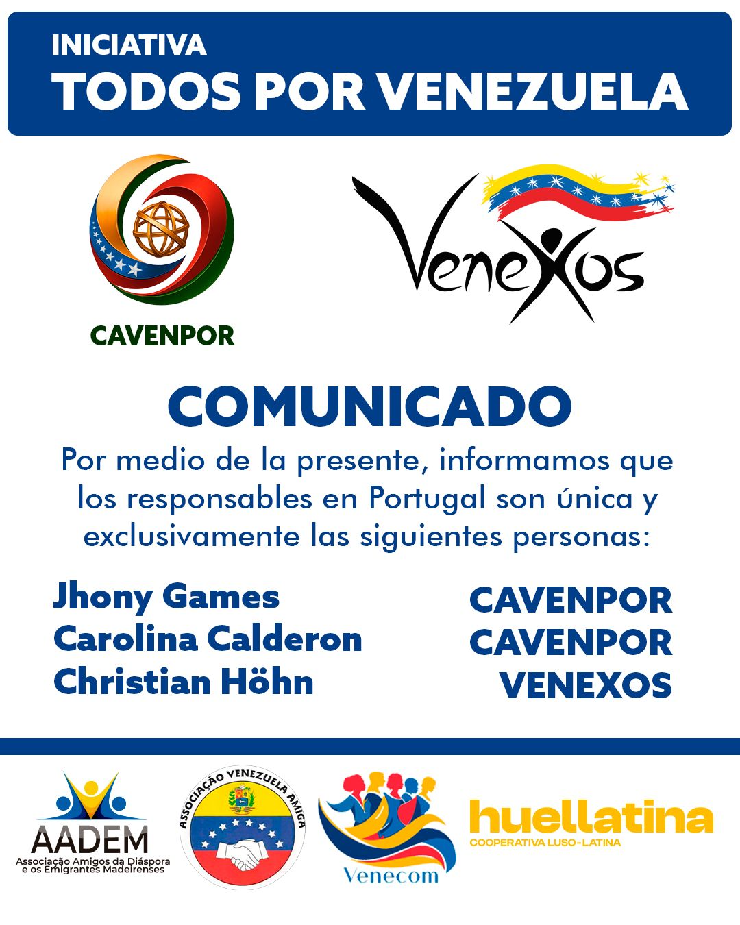 Material gráfico original del comunicado de la Iniciativa Todos por Venezuela